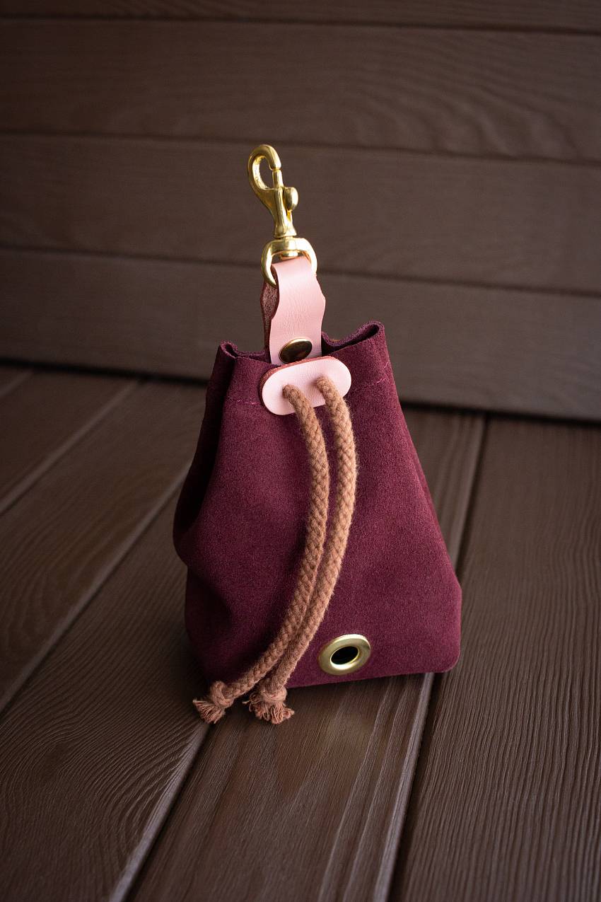 Бордово-розовый мешочек для лакомств 2 в 1, купить сумочку для лакомств Arctic Lion
