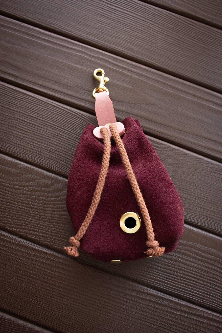 Бордово-розовый мешочек для лакомств 2 в 1, купить сумочку для лакомств Arctic Lion